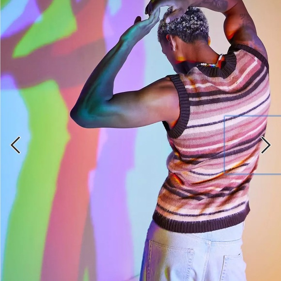 Men’s Striped Knit Tank Sweater Vest - Picture 3 of 5